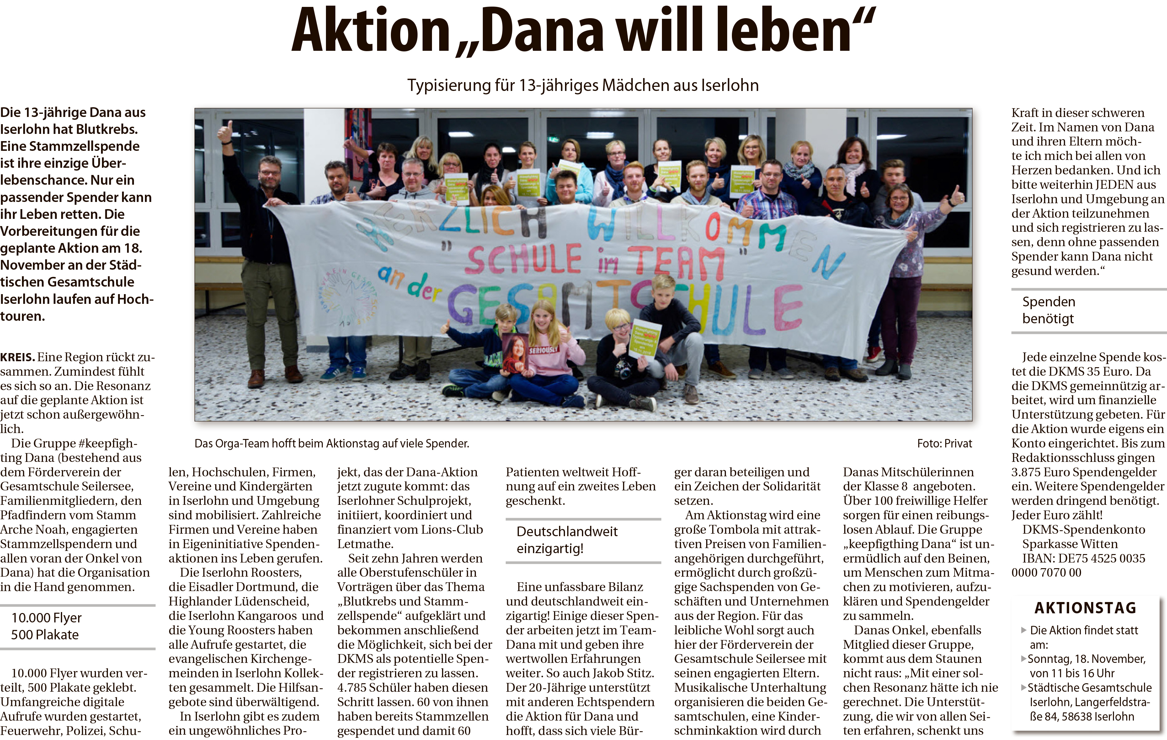 So wird der Artikel - wenn genug Platz vorhanden ist - in der Printausgabe "unseres"Stadtspiegels aussehen.