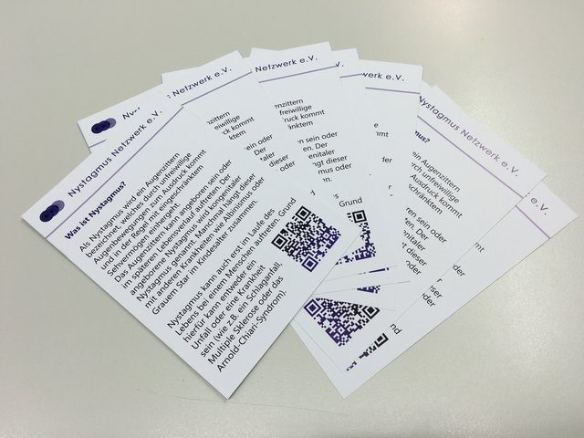 Informationsmaterialien des Vereins Nystagmus Netzwerk e.V.