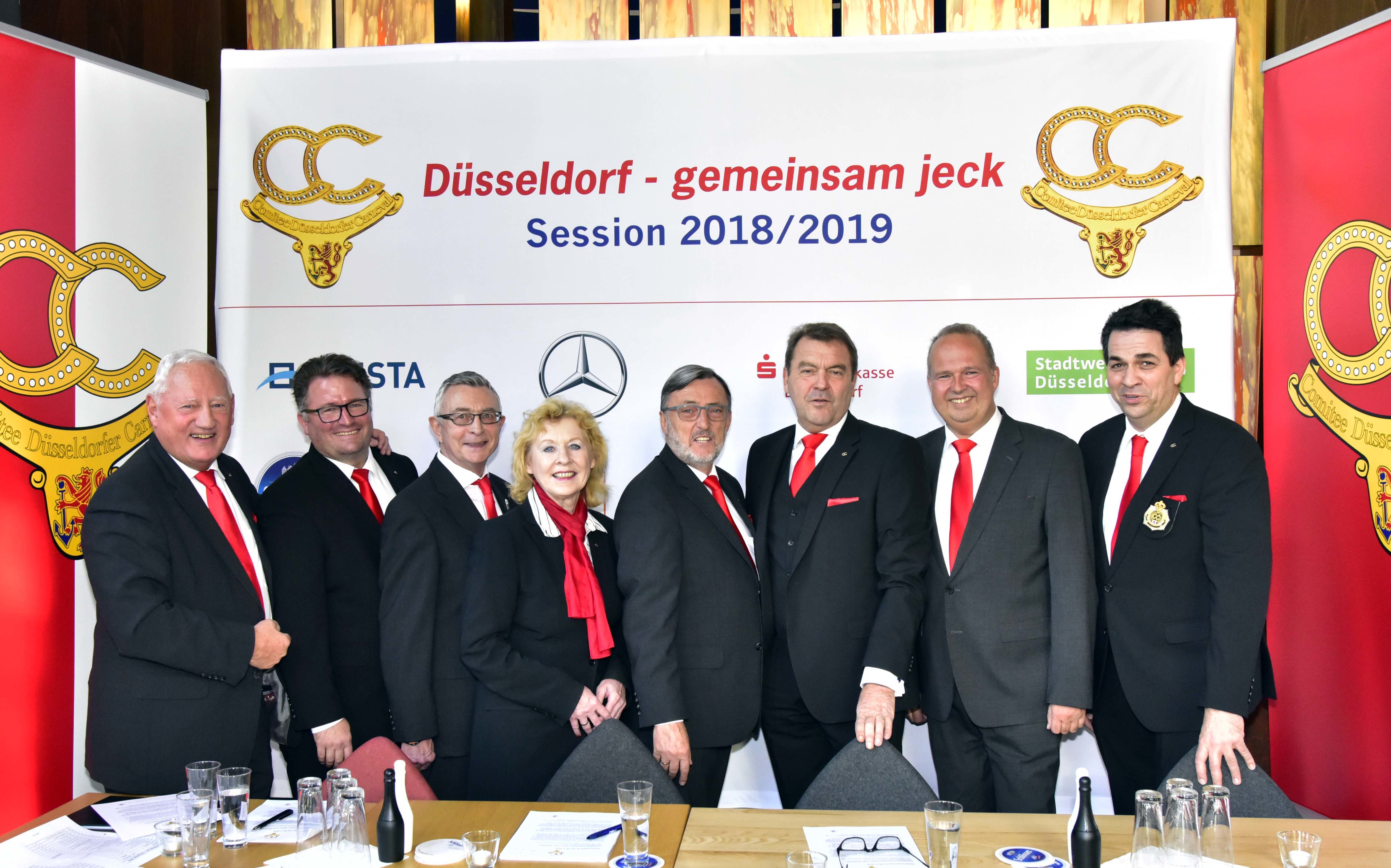 Freut sich auf Sonntag: Der Vorstand des Comitee Düsseldorfer Karneval.^ Foto: Esser