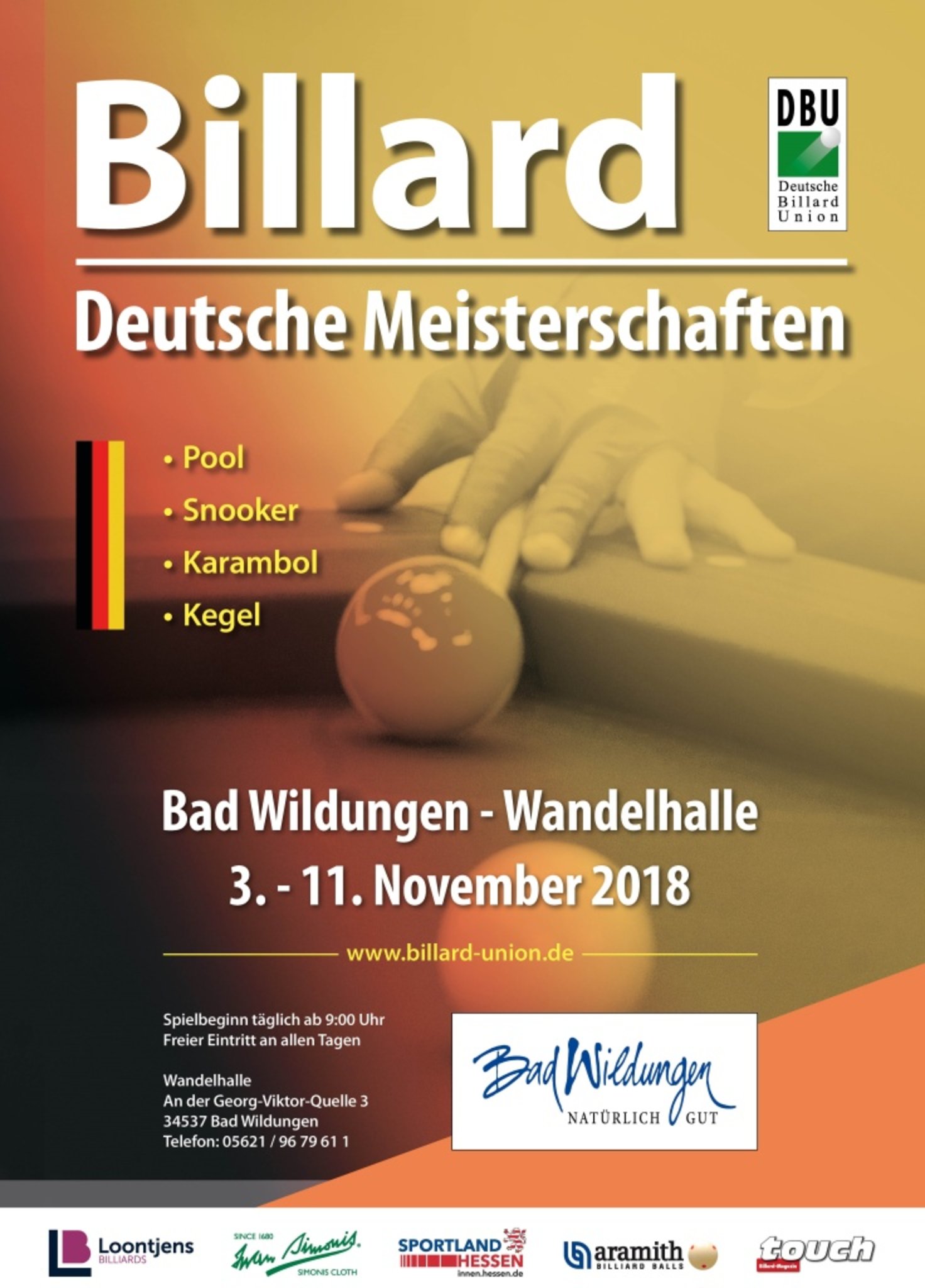 Deutsche Billard Meisterschaft 2018 in Bad Wildungen Zwei Düsseldorfer
