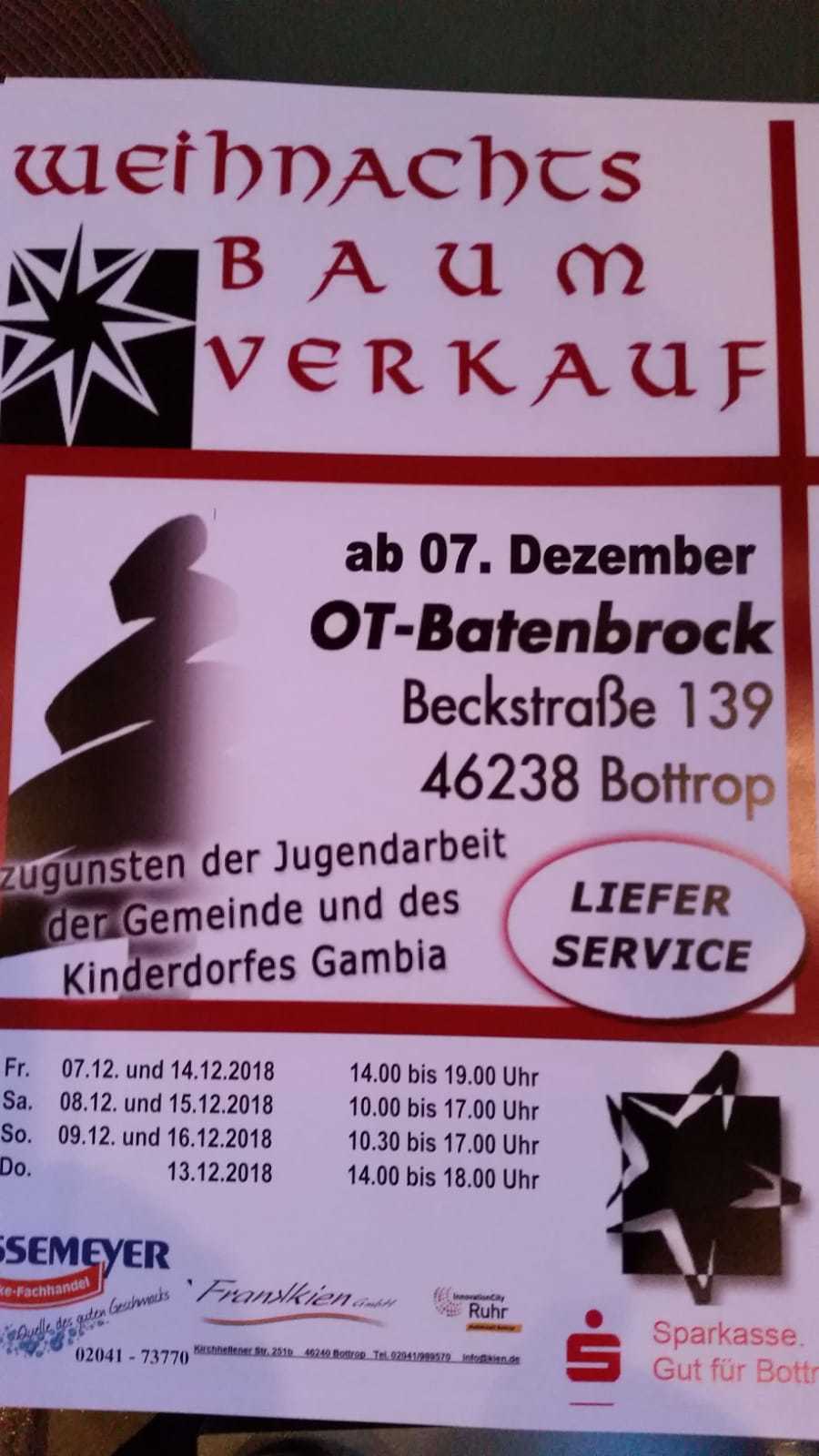 unser Weihnachtsbaumverkauf ab den 07.12.2018