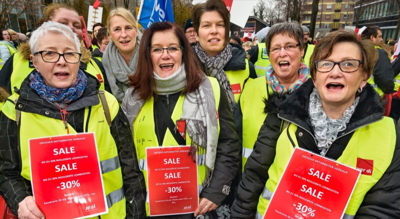 34 Mitarbeiter des Castrop-Rauxeler Real-Marktes schlossen sich am vergangenen Montag dem Streik an.