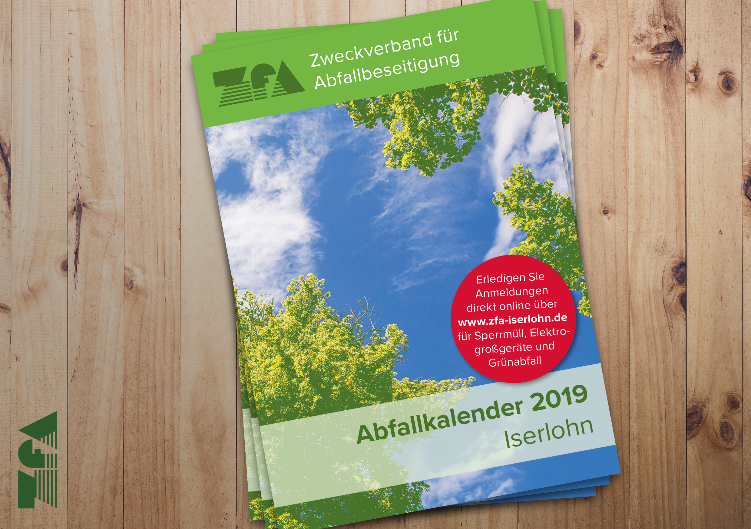 Der neue Iserlohner Abfallkalender liegt ab sofort an vielen Stellen im Stadtgebiet aus. Foto: ZfA