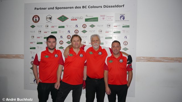 Die 2. Mannschaft des BC Colours Düsseldorf: Emir Secener, Harald Heller, Raimund Kluske und Bülent Bülbül