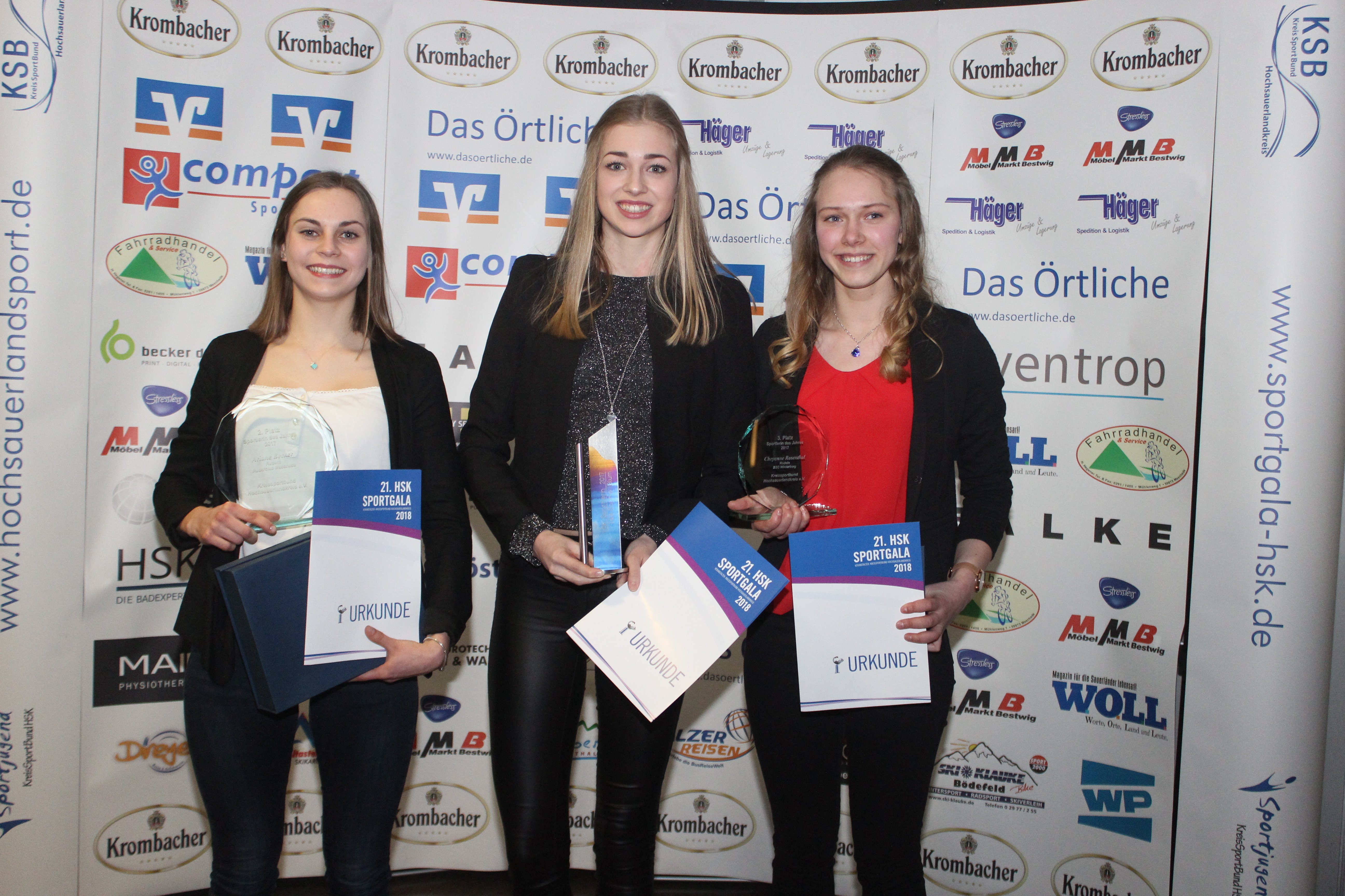 Die Gewinnerinnen der 21. HSK-Sportgala 2018.