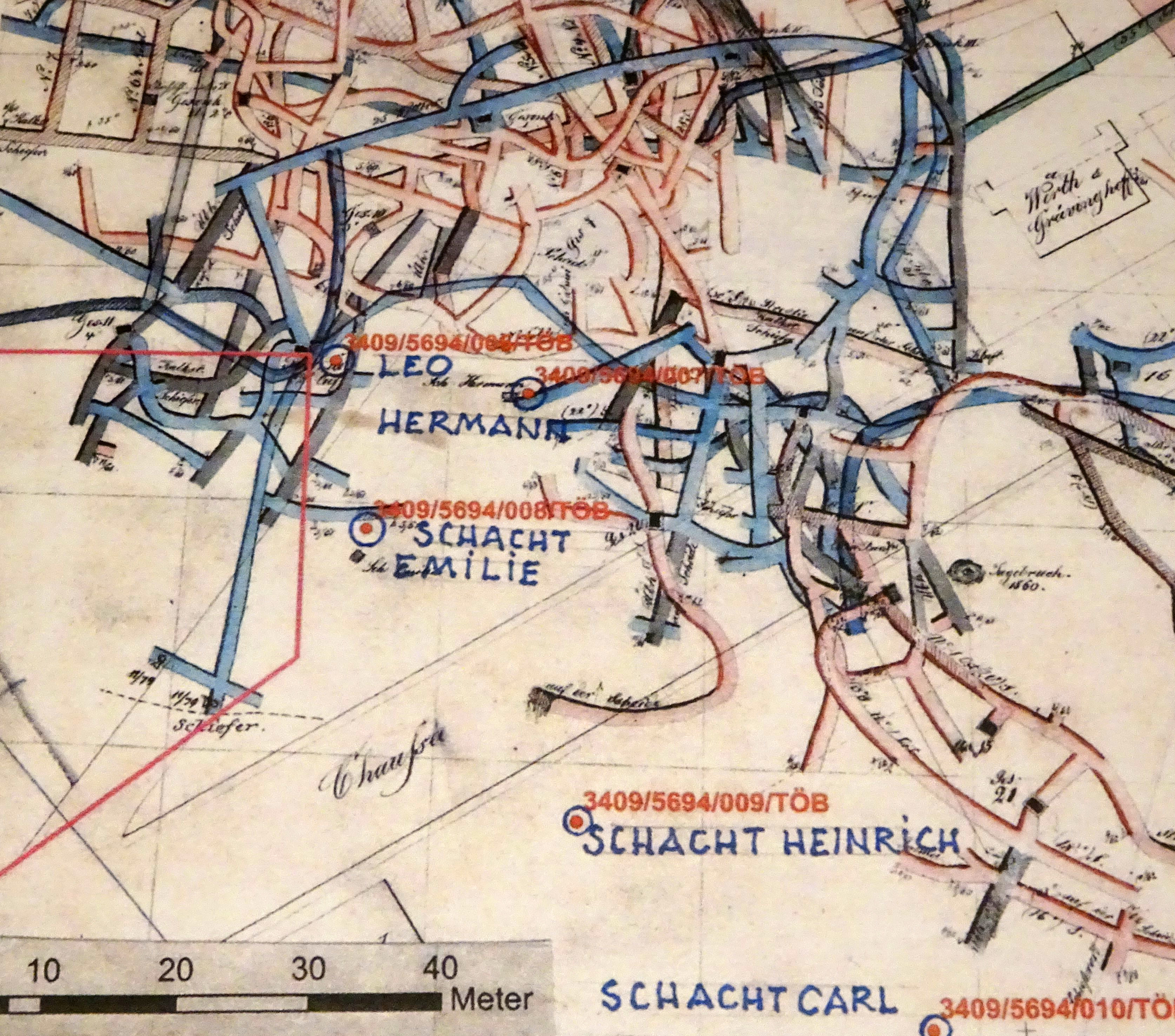 Historische Karten weisen nach, wie stark der Untergrund in Iserlohn vom Bergbau beansprucht worden war.