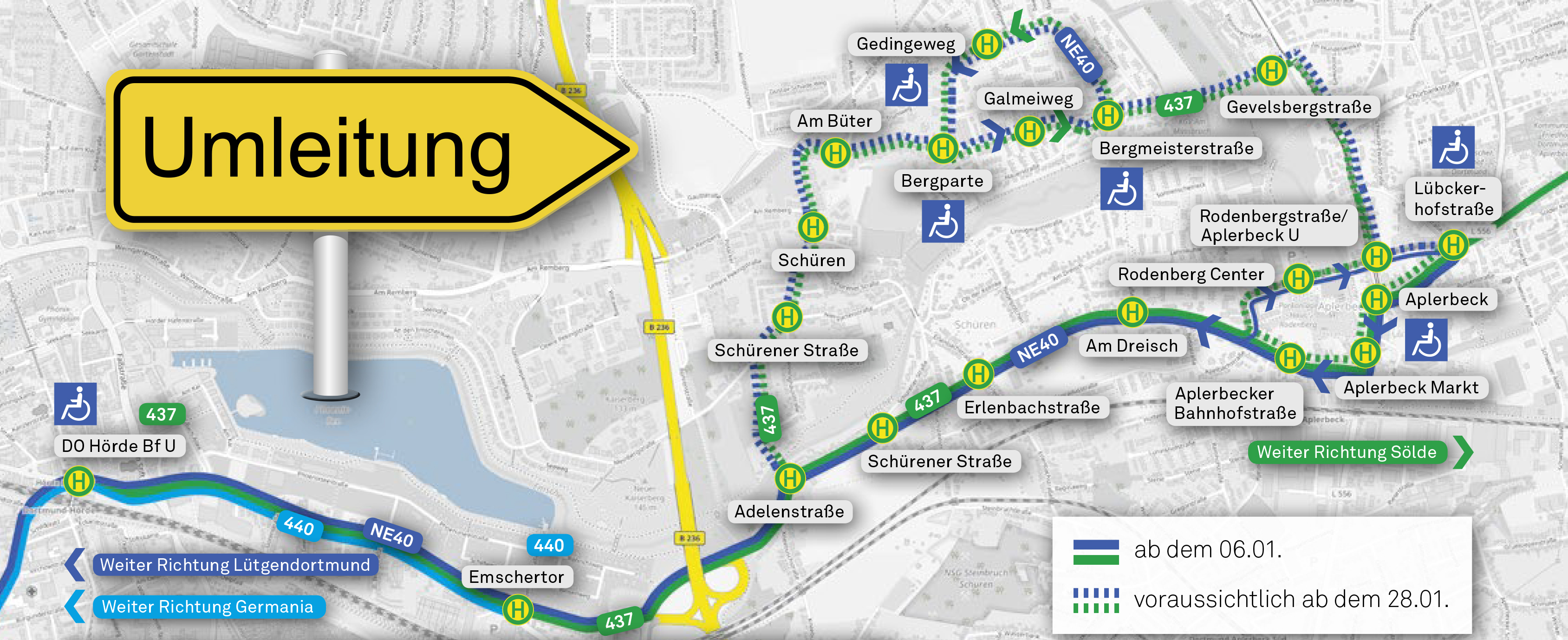 Die Umleitung der Schüruferstraße.
