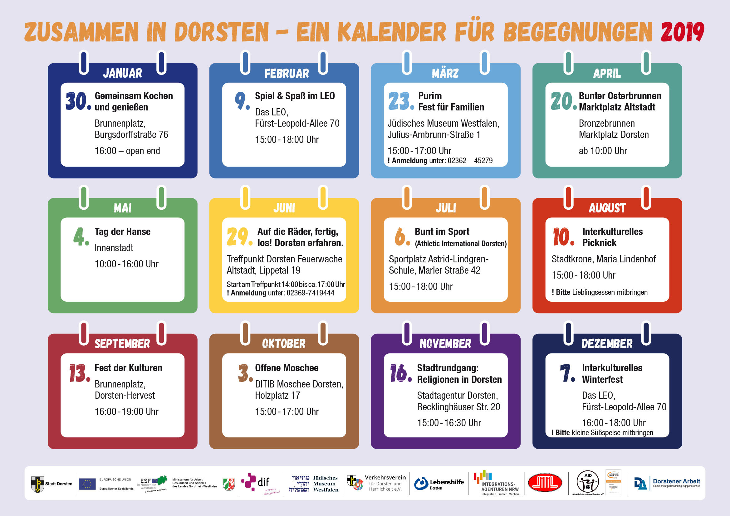 In diesen Tagen erscheint erstmals der „Interkulturelle Kalender“, der wichtige Termine von Veranstaltungen frühzeitig bekannt gibt.
