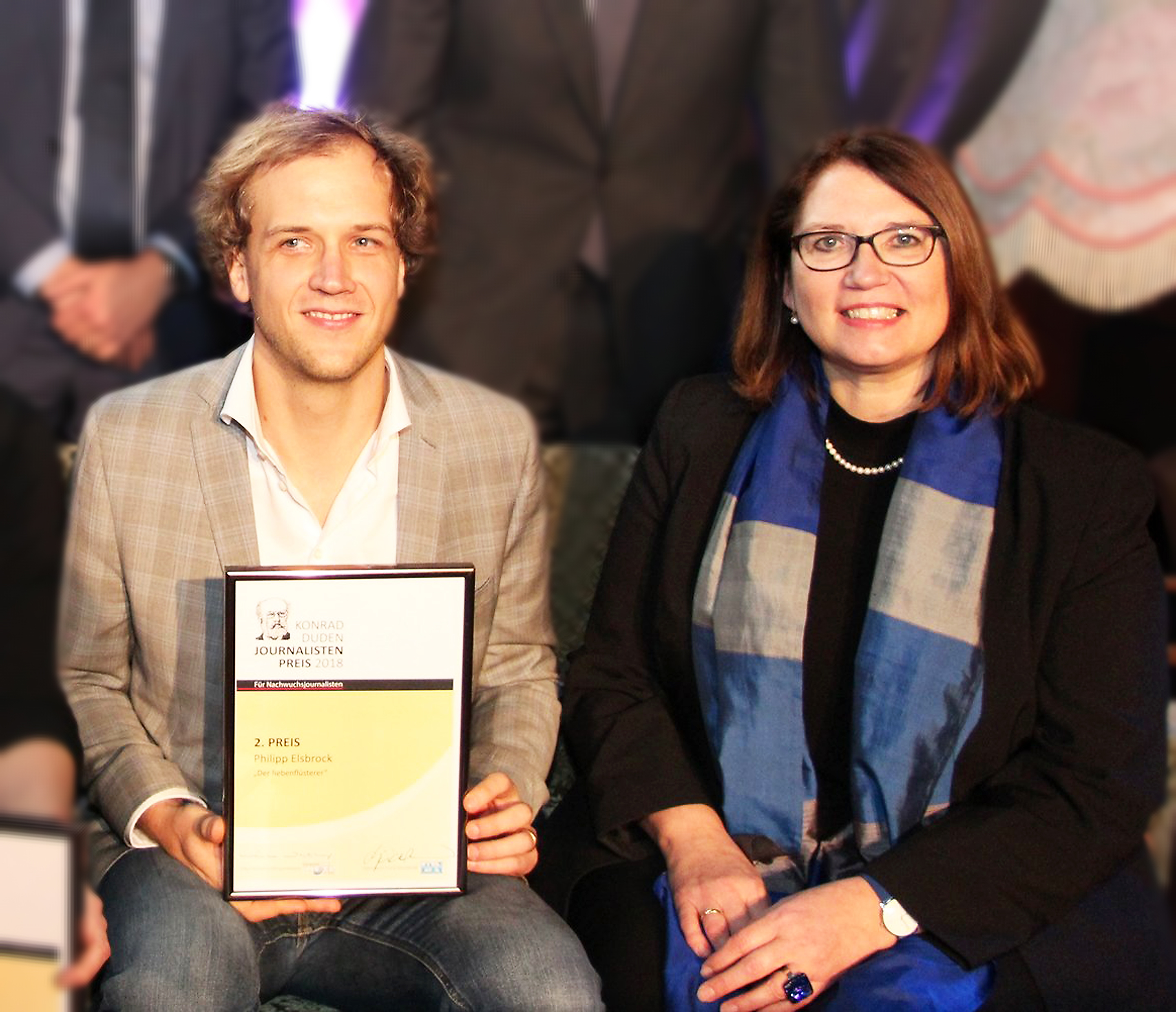 Der Zweitplatzierte Philipp Elsbrock mit Ulrike Westkamp.
