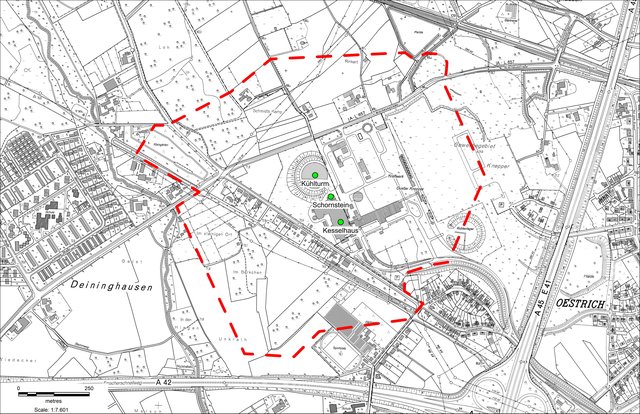 Im Zuge der Sprengung wird eine Sperrzone gebildet (hier rot eingekreist). Die innerhalb der Zone wohnenden Bürger werden evakuiert. | Foto:  Grafik: Hagedorn 