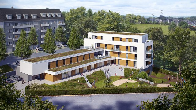An der Kurt-Schumacher-Straße soll ein Mehrfamilienhaus mit Kindertageseinrichtung entstehen.