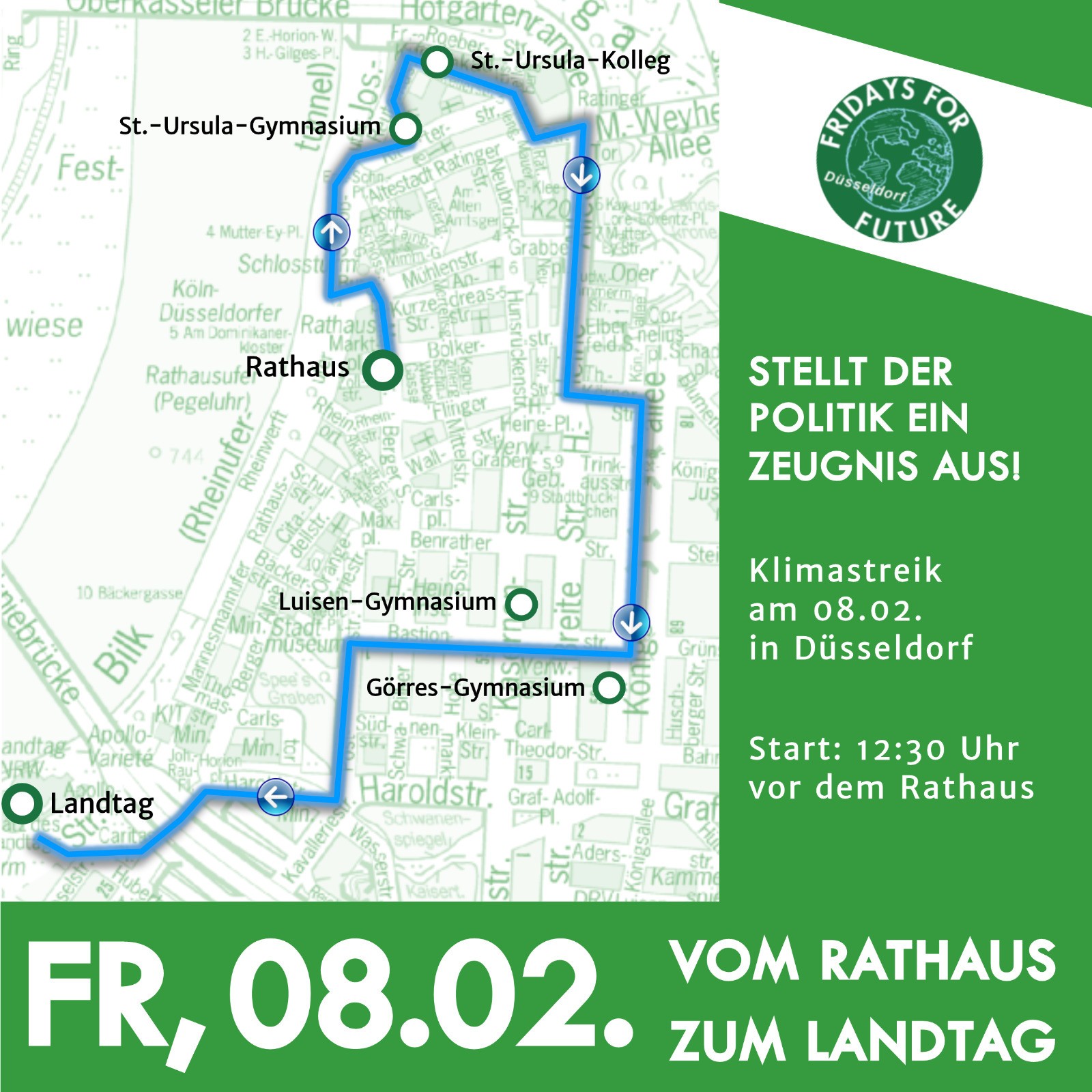 So werden die Schüler durch Düsseldorf ziehen.