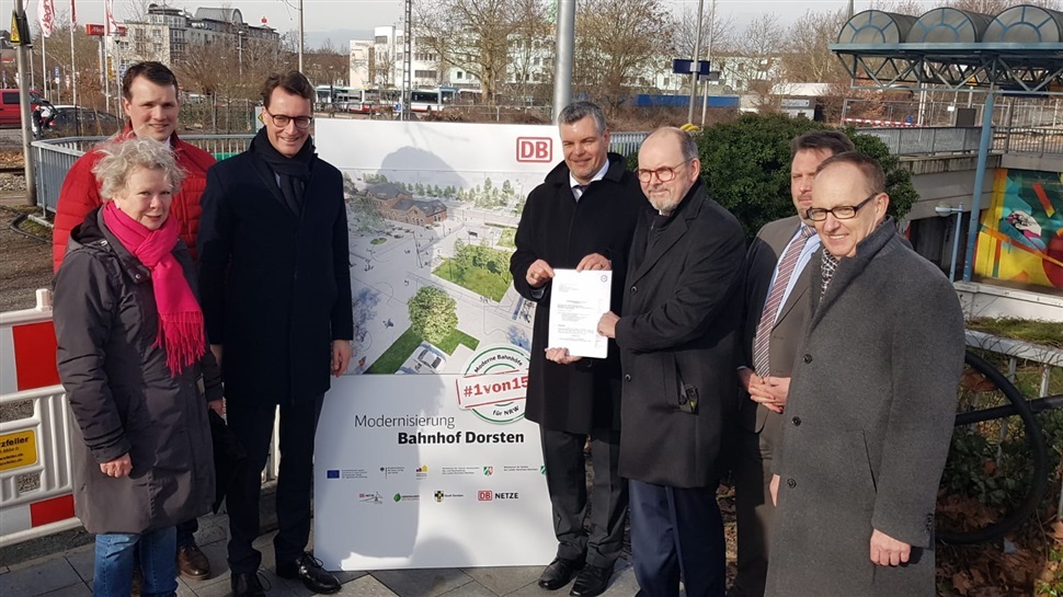 Stück für Stück zum modernen Bürgerbahnhof: Dorsten entwickelt sich zur neuen Drehscheibe zwischen Münsterland und Ruhrgebiet. Foto: Deutsche Bahn/Stefan Deffner