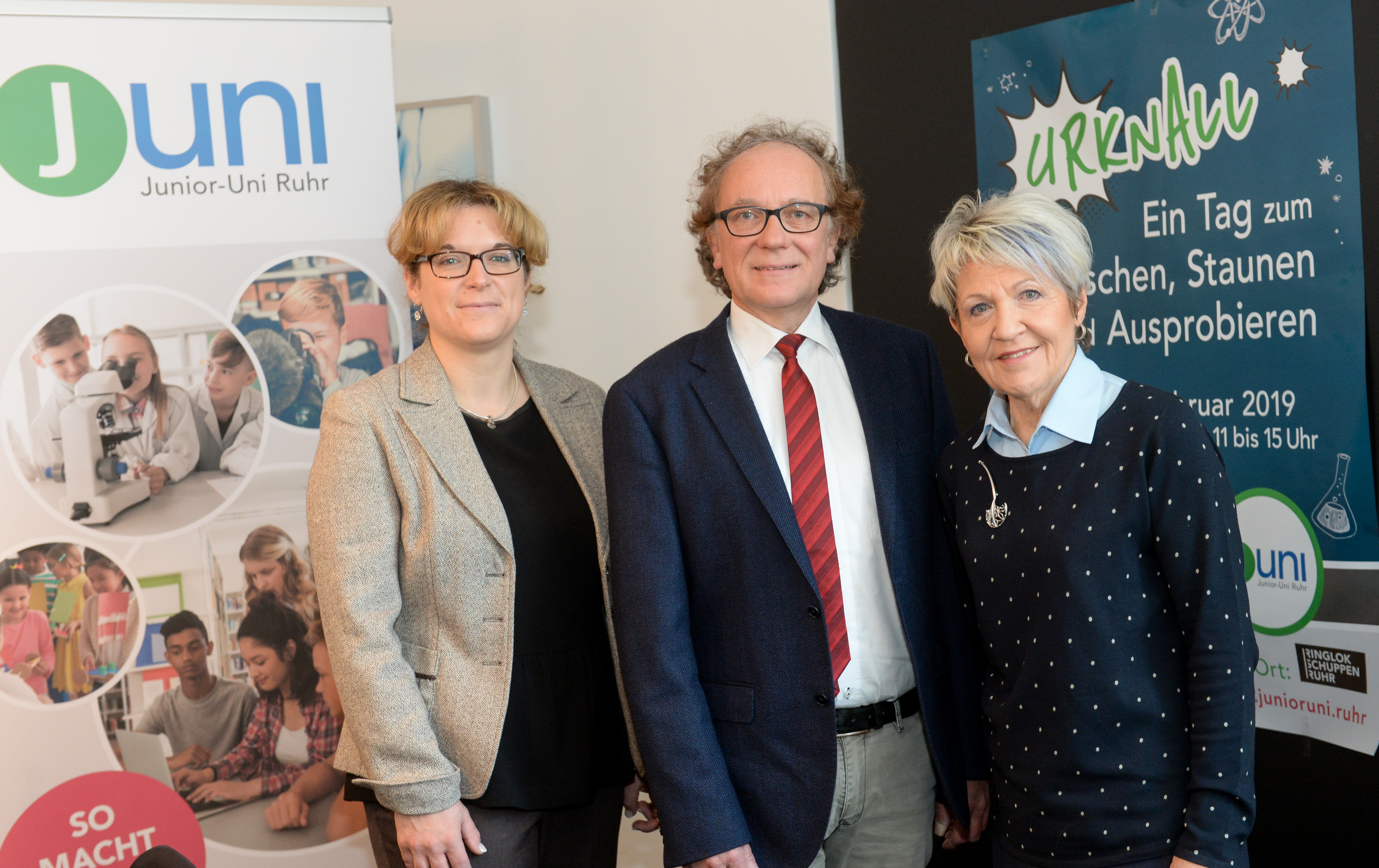 Engagieren sich für das Projekt Junior-Uni Ruhr (v.l.): Anke Hötzel, Andreas Macat und Dagmar Mühlenfeld.