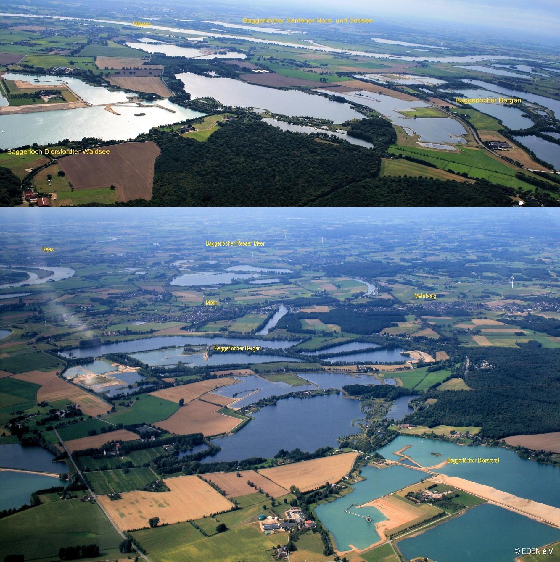 Bild © EDEN e.V. Baggerlöcher: Diersfordter Waldsee, Xantener Nord- u. Südsee, Bergen und Reeser Meer