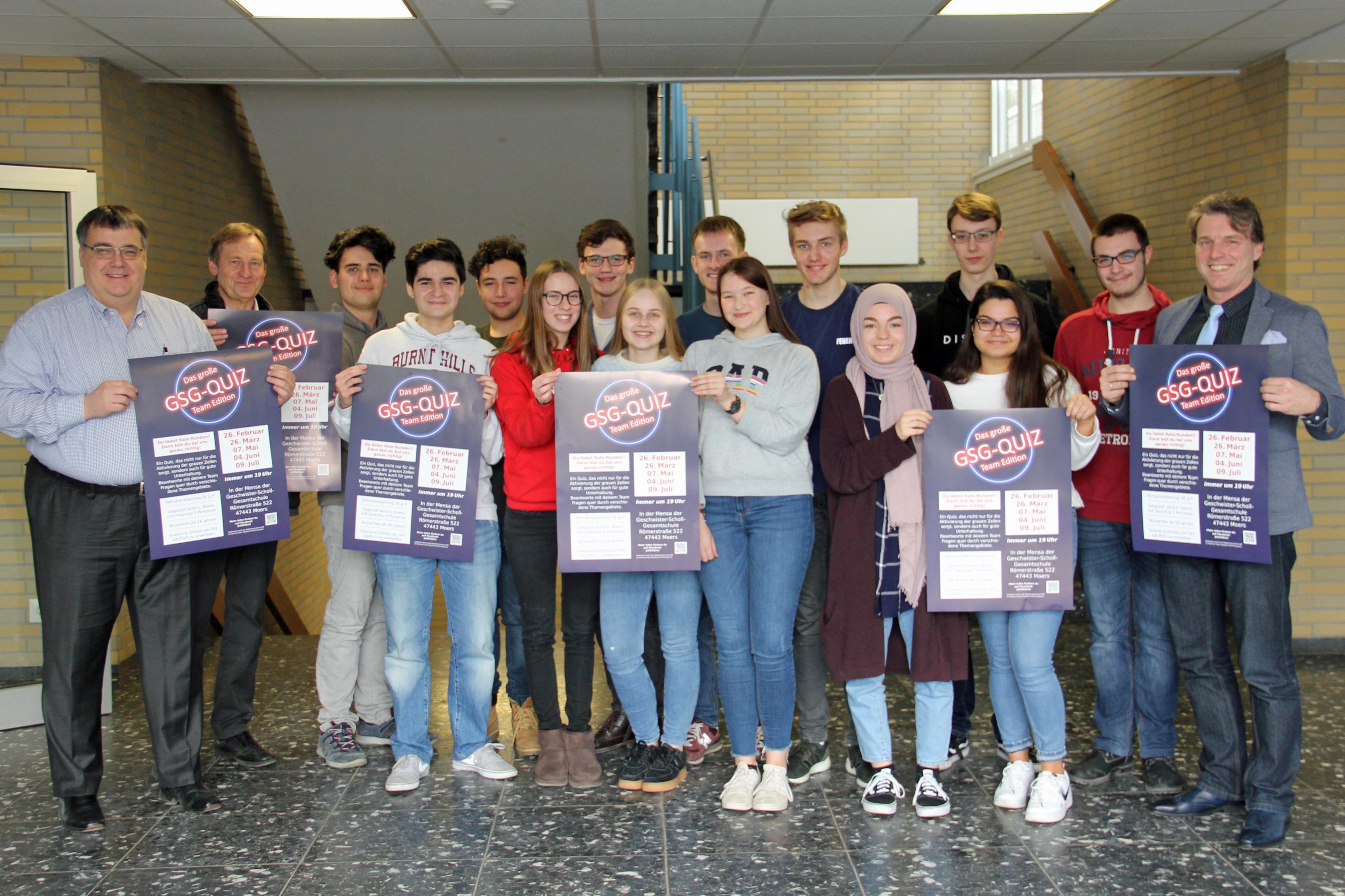 Die junge Eventfirma der Geschwister-Scholl-Gesamtschule veranstaltet am 26. Februar ab 19 Uhr ein öffentliches Quiz in der Mensa.