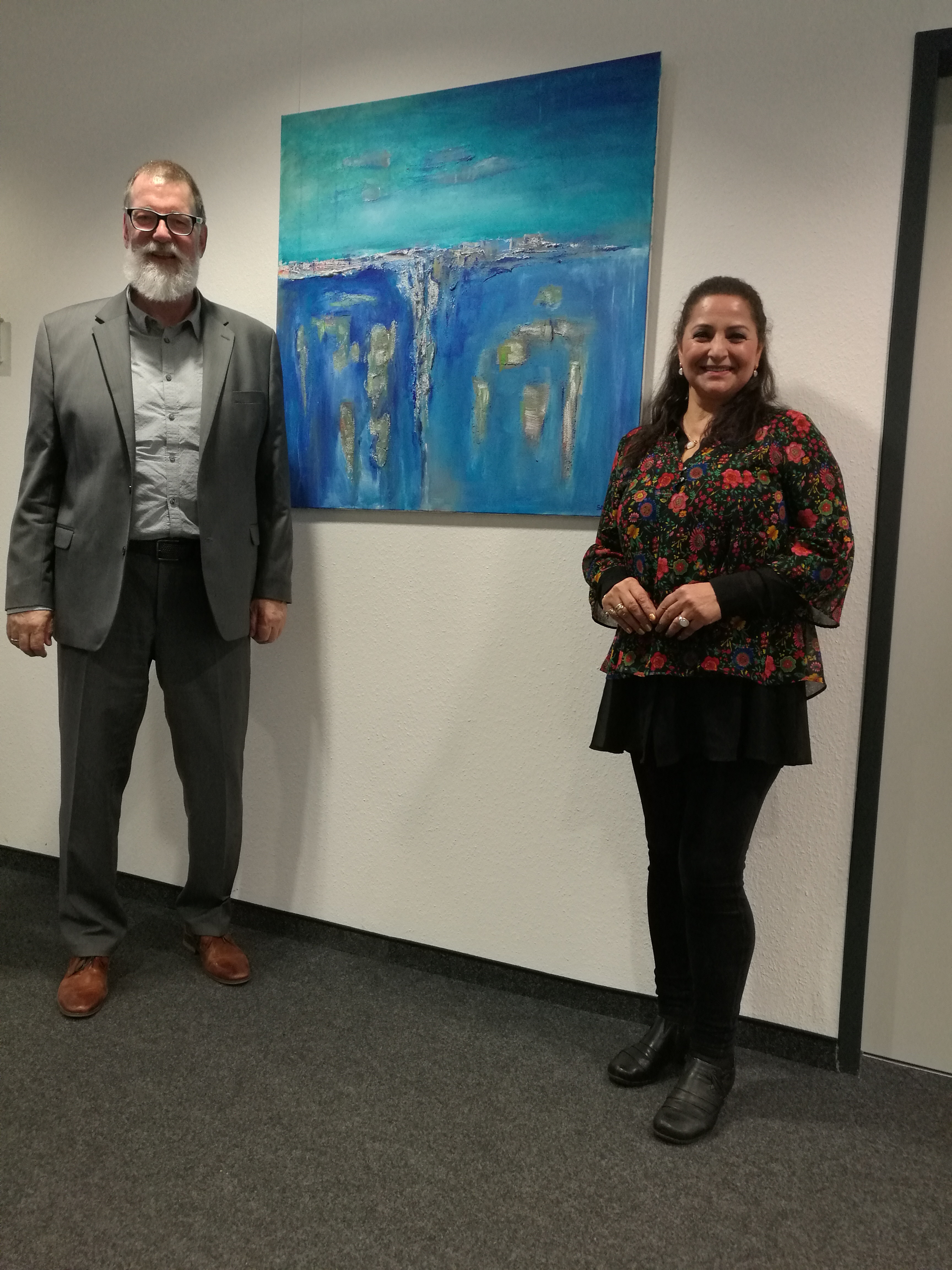 Serap Riedel mit dem Geschäftsleiter des Landesarbeitsgericht, Wolfgang Mamok