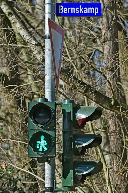 Insgesamt sechs Fußgängerampel-Standorte in Gladbeck sollen mit den "Bergmann-Ampelmännchen" ausgestattet werden.