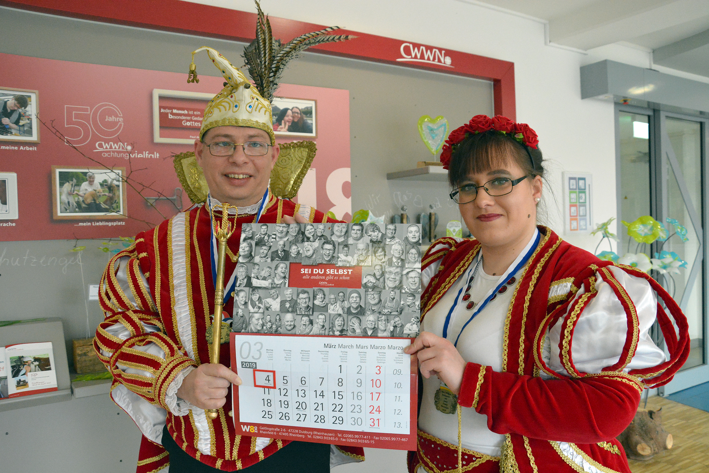 Jasmin Tannous und Uwe Elsner arbeiten eigentlich in der Kalenderabteilung der CWWN, während der Session sind sie aber als Prinzenpaar unterwegs.