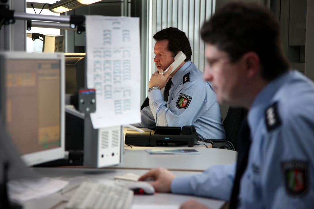 Die Leitstelle der Polizei.