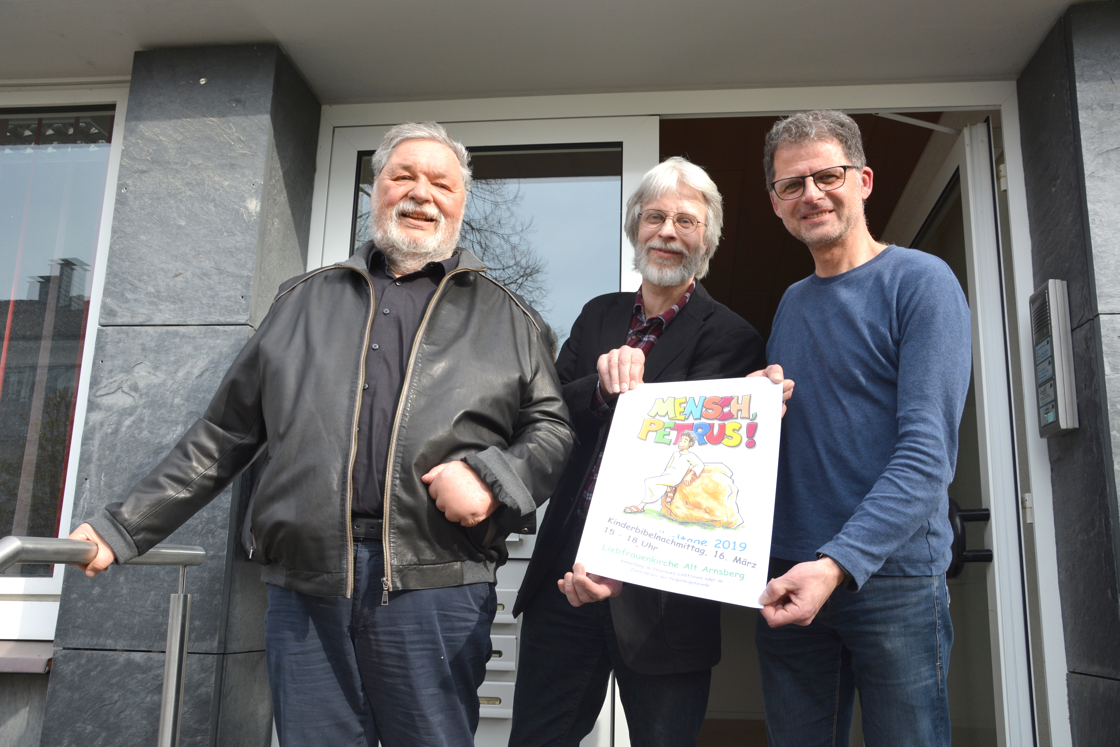 Pressereferent Wolfgang Ploog, Pfarrer Wolfram Sievert und Cheforganisator Norbert Plaßwilm laden zum Minikinderbibeltag am 16. März ein.