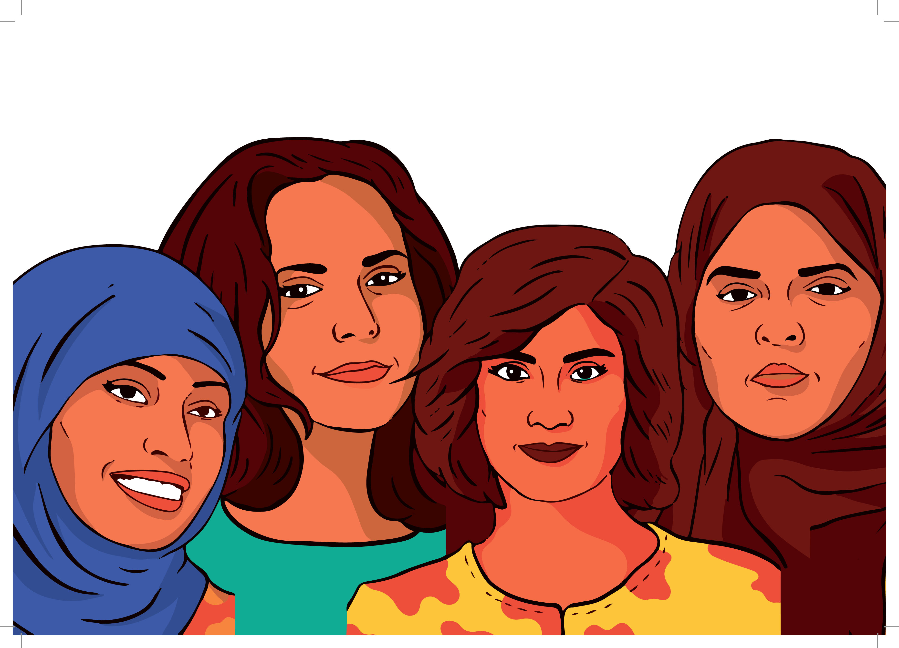 Samar Badawi, Iman al-Nafjan, Loujain al-Hathloul und Aziza al-Youssef setzen sich für das Frauenfahrrecht in Saudi-Arabien ein.