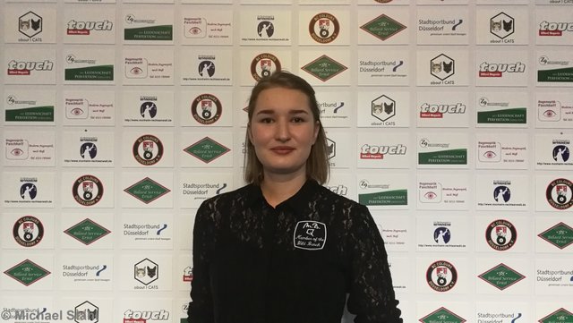 Veronika Ivanobvskaia nach ihrem Sieg beim Damen Grand-Prix 2018