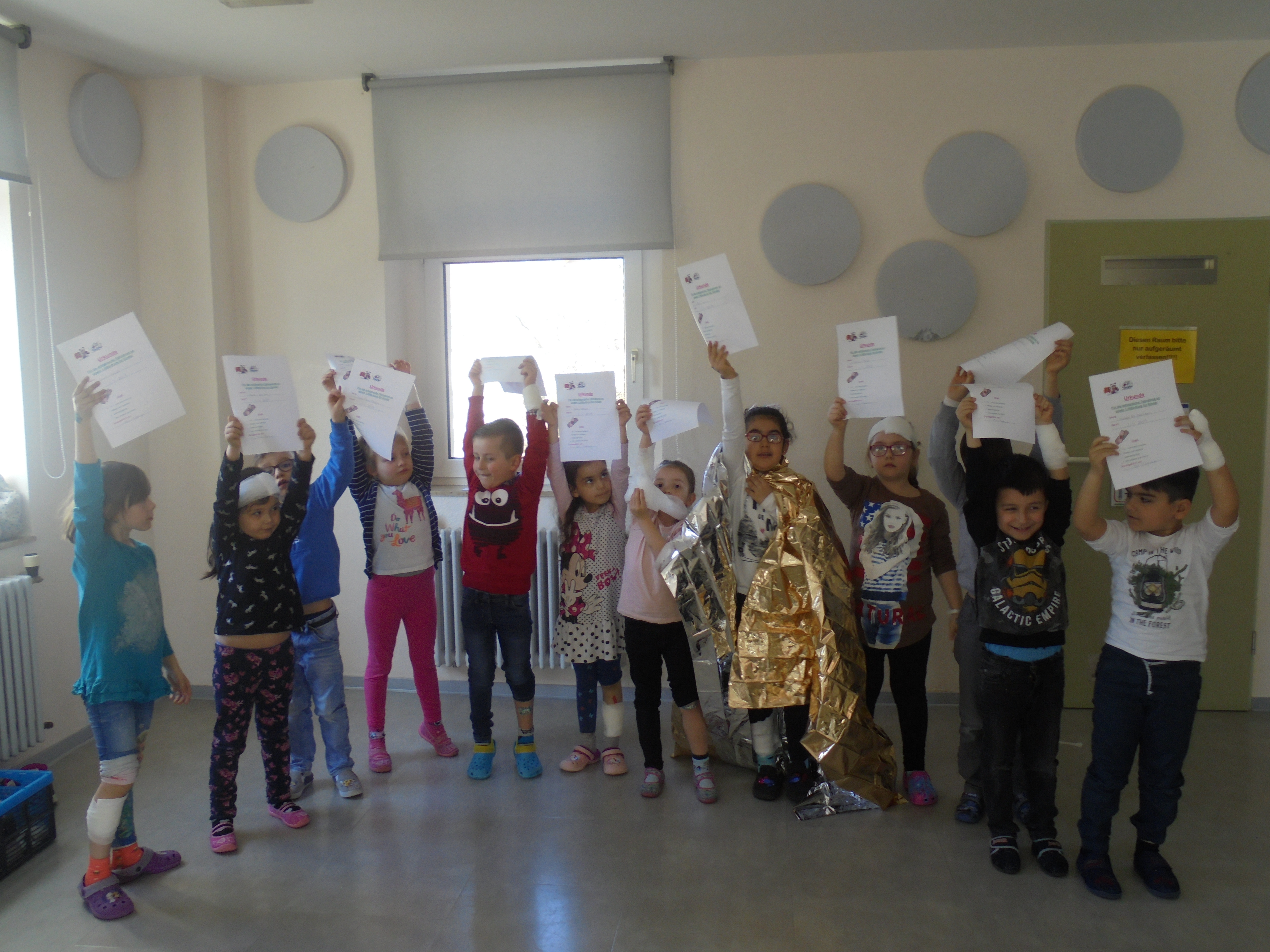 Die Vorschulkinder erhielten zum Abschluss eine Urkunde. Foto: Kita Villa Kunterbunt