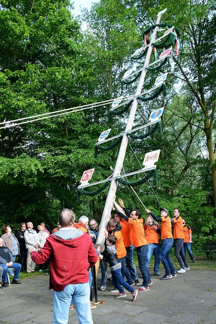 2018 war der Greveler Maibaum letztmalig am alten Maibaumplatz an der Hostedder Straße 149 aufgerichtet worden.