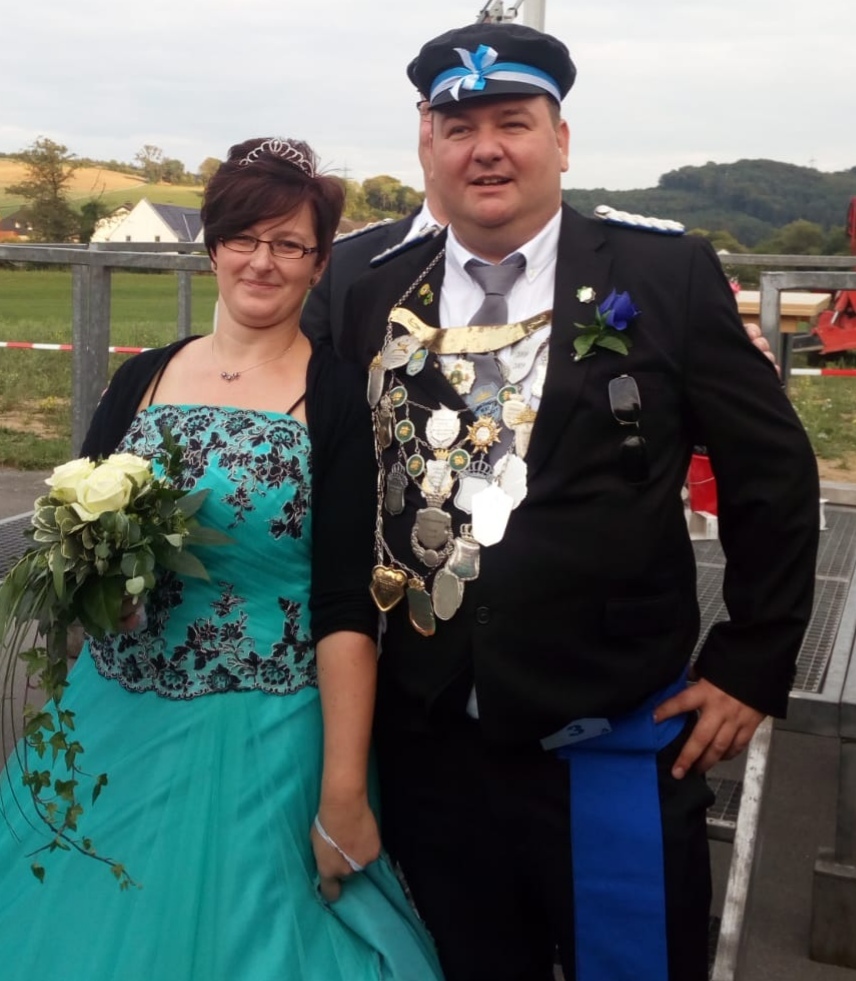 Das amtierende Schützenkönigspaar und Stadtschützenkönigspaar André Linke und Julia Falkenhagen.