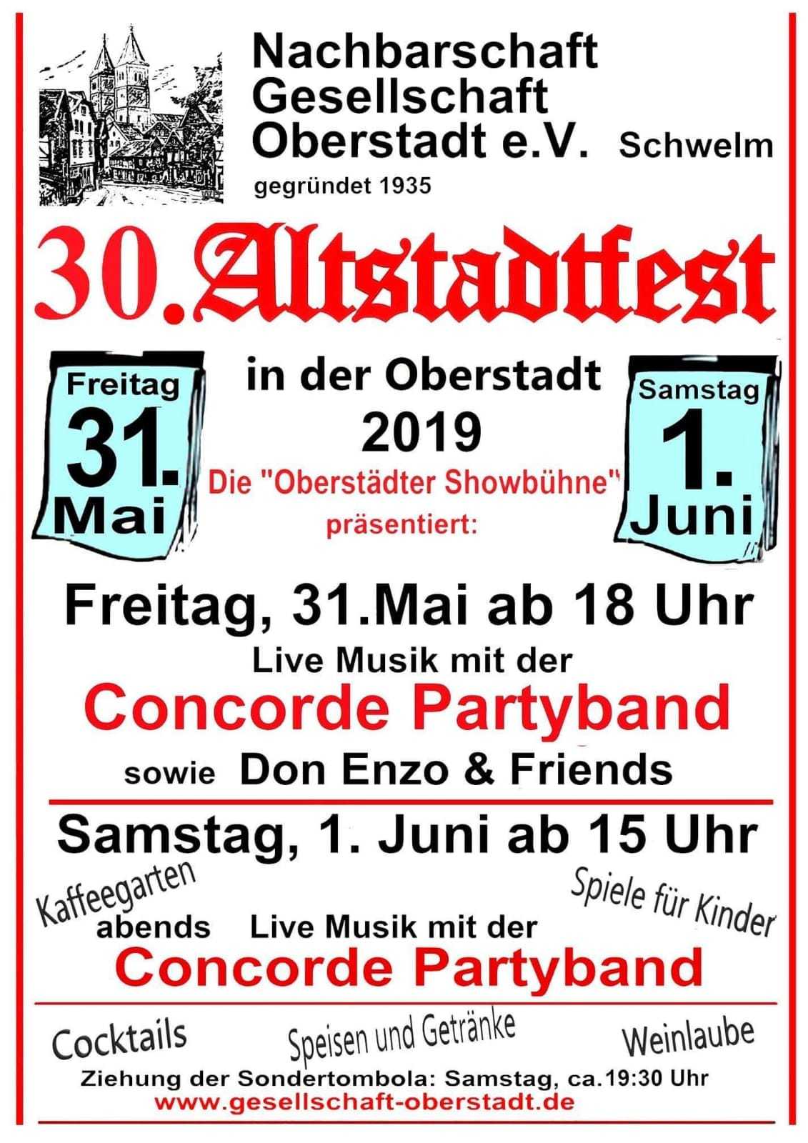 Ab dem 31.05.2019 ist es wieder soweit. Das mittlerweile 30te Altstadtfest in Schwelm darf fröhlich gefeiert werden.