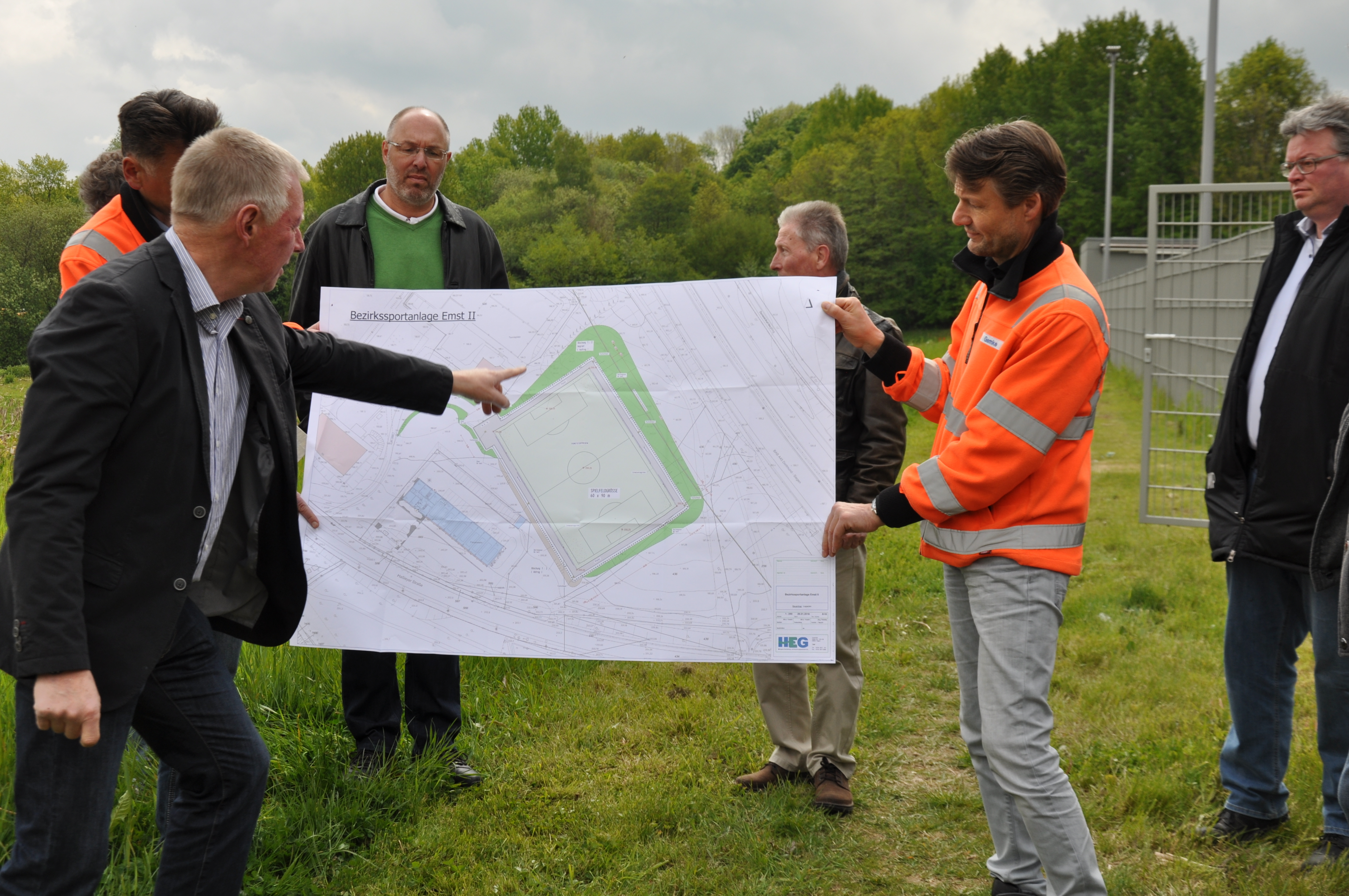 Bauplan des Sportplatzes Emst II