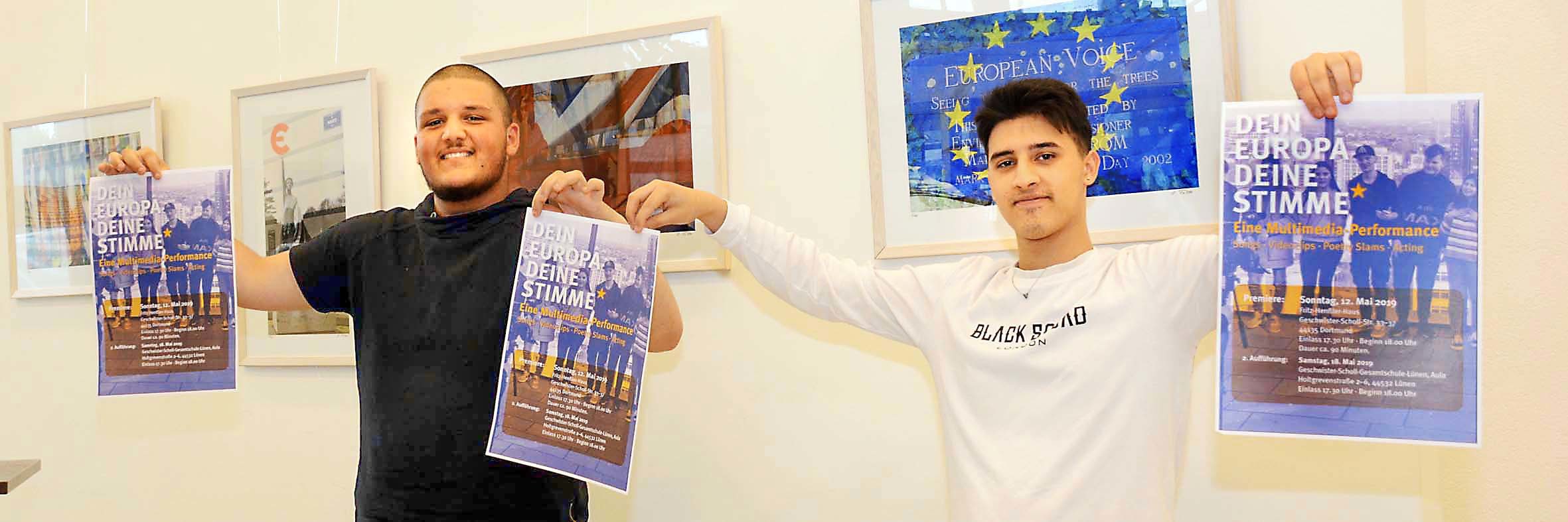 Frieden, Visionen und das Überwinden von Grenzen haben Almir Murati (l.), und Vincenzo Menna dazu gebracht, an dem Projekt "Dein Europa - Deine Stimme" teilzunehmen.