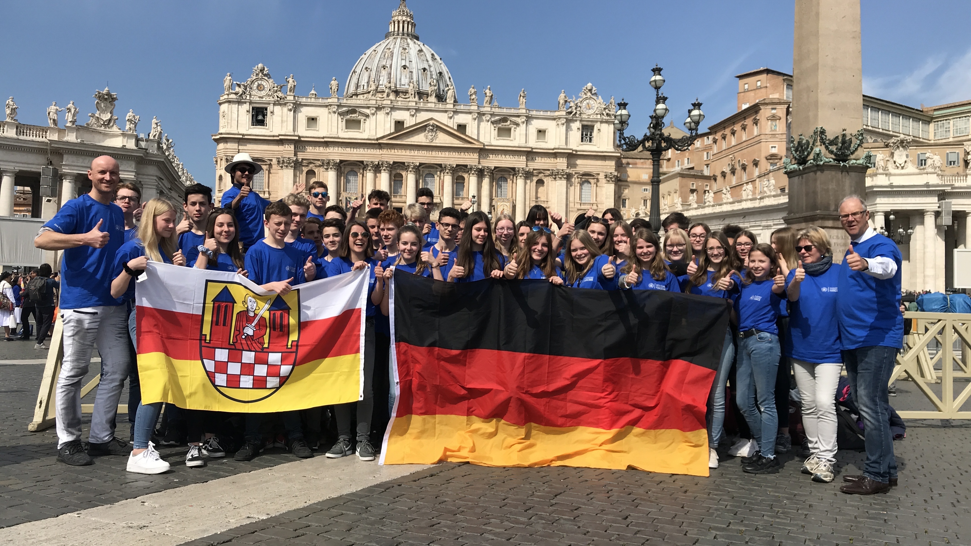 Iserlohner in Rom: Die MGI-Schüler wurden bei ihrer Studienfahrt zu glühenden Italien-Fans. Foto: privat