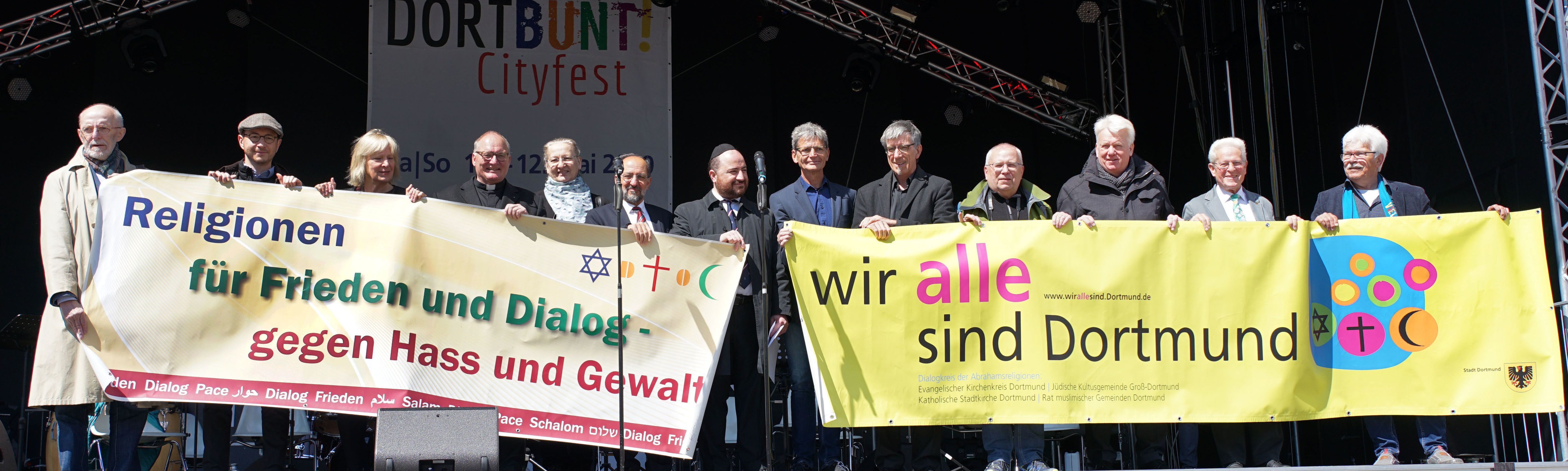Respekt und Vertrauen standen im Fokus des Friedensgebetes der Religionen auf der Hauptbühne des Stadtfestes Dortbunt!