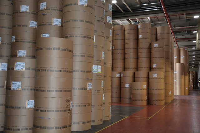 Insgaesamt 5.500 Tonnen Papier sind hier eingelagert. | Foto: Christian Schaffeld