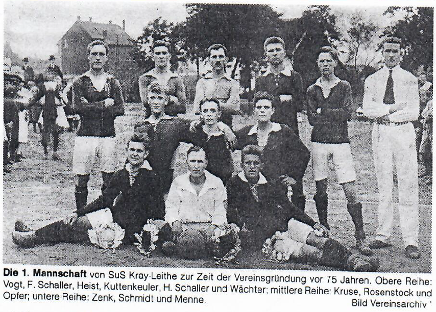 Dieses alte Foto zeigt die "allererste Mannschaft" die für den SV Leithe aufgelaufen ist. Alle Fotos: SV Leithe