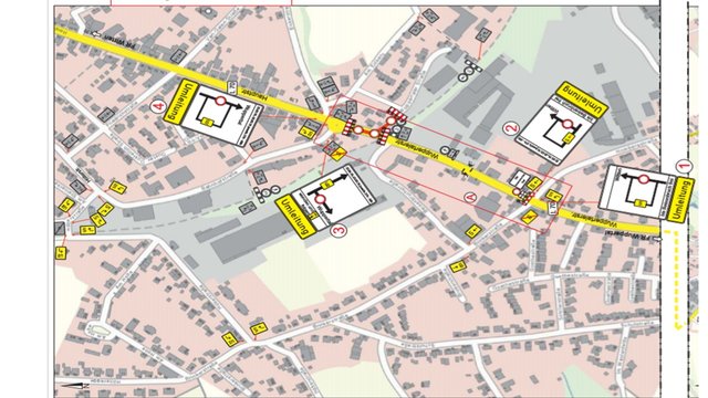 Die Umleitungsempfehlung von Straßen NRW während der Sperrung der Wuppertaler Str. / Hauptstraße in Niedersprockhövel