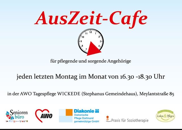 Das AusZeit Cafe Wickede lädt regelmäßig pflegende und sorgende Angehörige zum Austasuch vieler pflegerelevanter Themen ein.