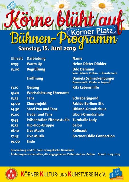 Das vollständige Bühnenprogramm "Körne blüht auf".