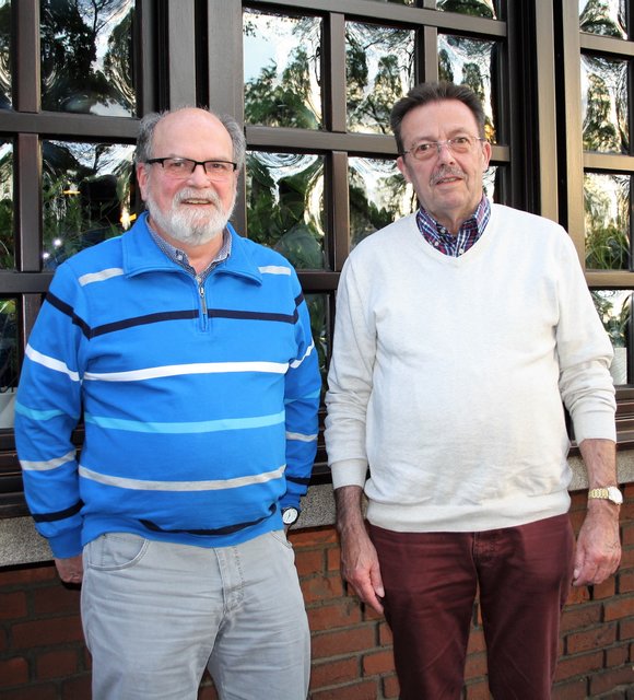 Dieter Sartingen (r.), Vorsitzender des ThyssenKrupp-Chors, und Schatzmeister Bernhard Maryniok: Unser Chor ist immer noch stimmgewaltig und voller Tatendrang.“
Foto: Reiner Terhorst