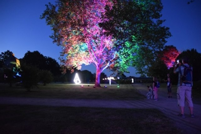 Die Lichtkunst im Skulpturenpark begeisterte viele Besucher.