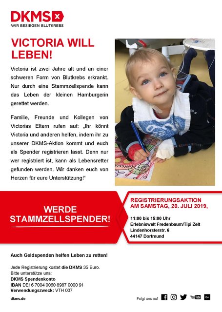 Mit diesem Flugblatt wird für die Registrierungsaktion geworben.