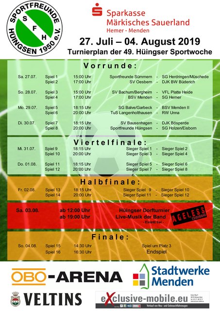 Plakat zur Hüingser Sportwoche.