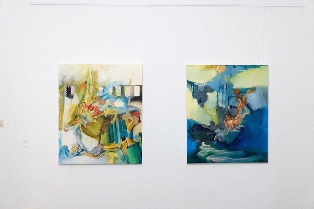 Blick in die Ausstellung "spaces" von Liane Lonken in der Stadt Mülheim an der Ruhr