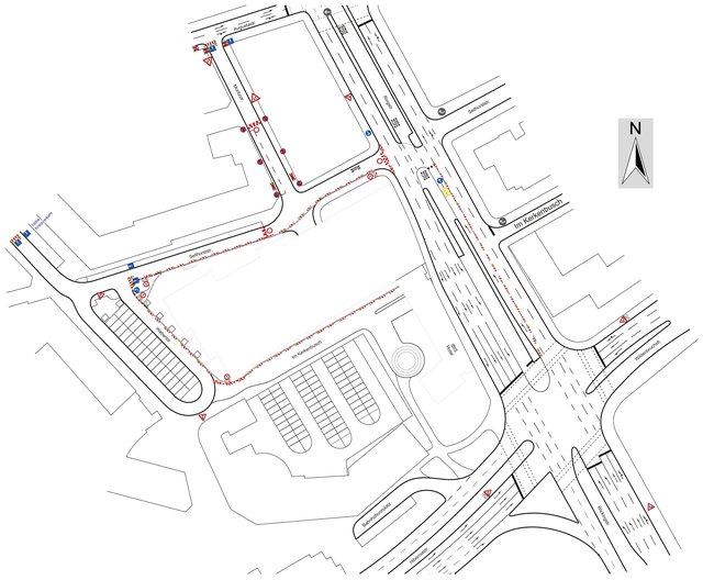 Fußgänger müssen einen großen Umweg in Kauf nehmen und über die Augustastrasse zur Weberstraße gehen. Foto: Stadt GE