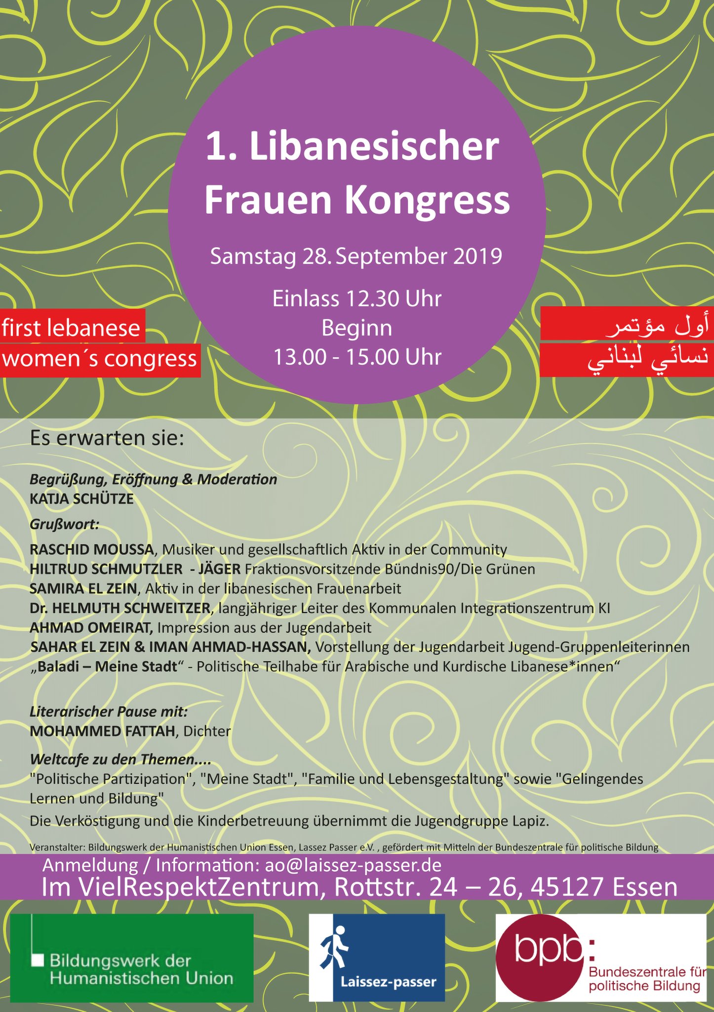 1 Libanesischer Frauen Kongress Im Vielrespektzentrum Ein Politisches Modellprojekt Der Libanesischen Community In Essen Stellt Sich Vor Essen Nord