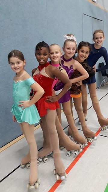 Läuferinnen der Gymnastik-Schule Wesel bei der NRW-Nachwuchsmeisterschaft in Datteln.