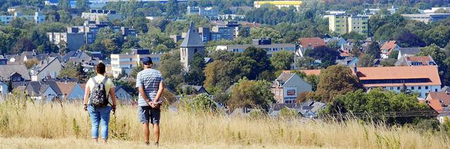 Einfach nicht satt sehen können sich Besucher der Halde Schleswig am Ausblick! Wer die Bergehalde zwischen Brackel, Asseln und Neuasseln erklommen hat, wird mit einer beeindruckenden Weitsicht belohnt. Die SPD im Stadtbezirk fordert, das Gelände endlich öffentlich zugänglich zu machen. | Foto: Günter Schmitz