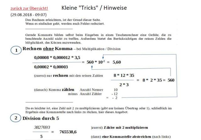 (Auszüge aus der "Mathe-Hilfe")